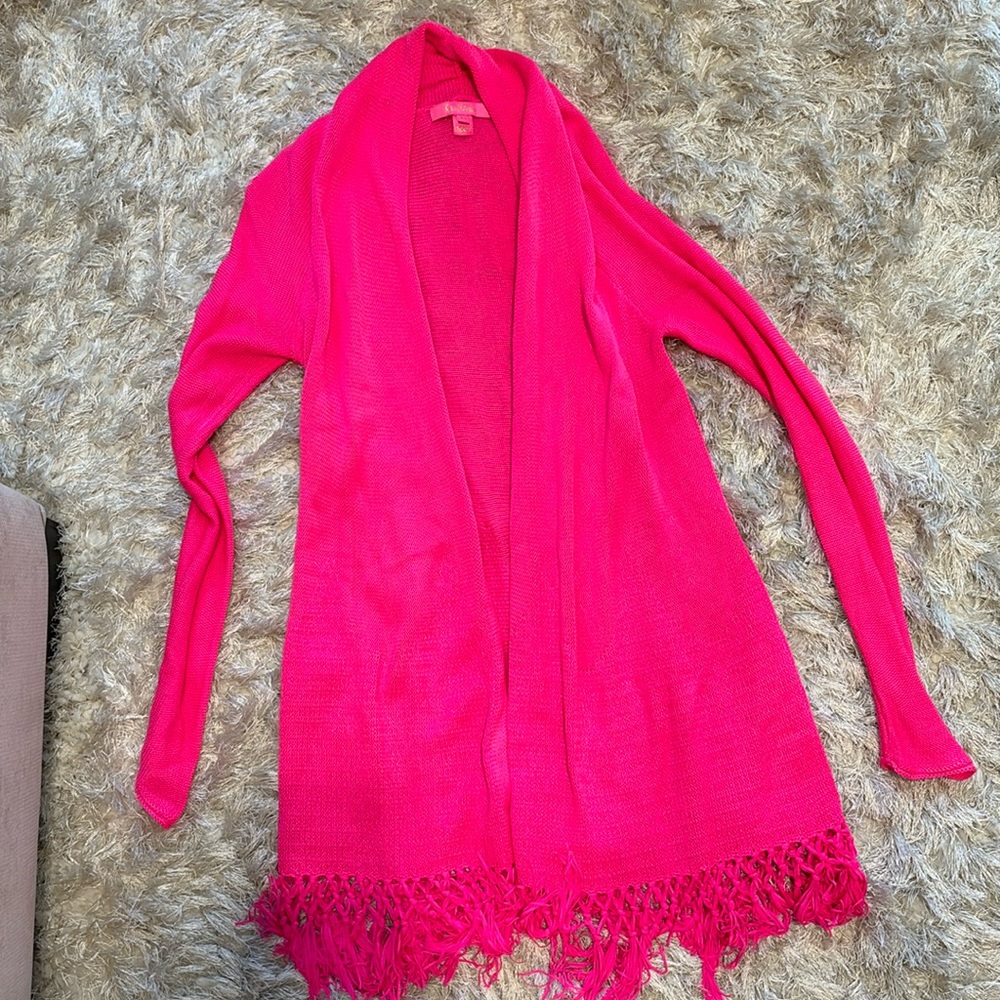 Lilly Pulitzer Tatum cardigan in raz berry